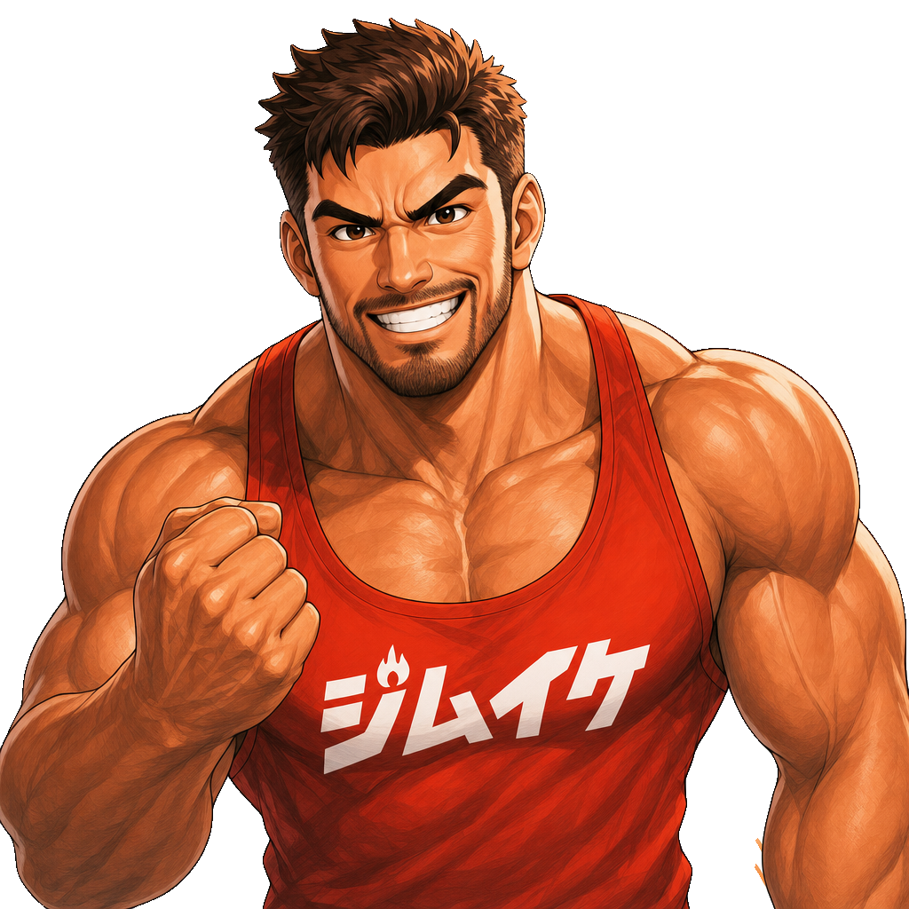 拳を握って前向きなイケ兄